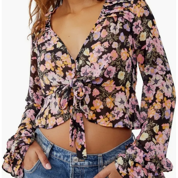 Free People Maybel Ruffle Crop Top - Picture 5 of 8